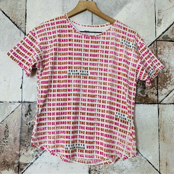 Anthropologie Maeve Right to Be Heard Voters Rights Tee Womens Size Small - Picture 4 of 12